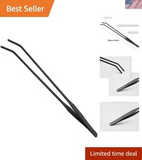 Curved Aquarium Tweezers 15-Inch - Durable Stainless Steel for Reptiles  Plants