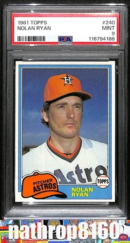 1981 Topps Baseball Card #240 Nolan Ryan HOF Houston Astros PSA 9 MINT 15514