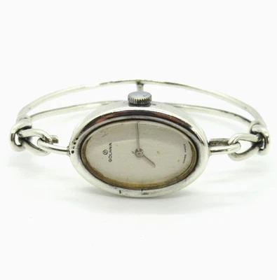TOP DESIGNER GOLANA Armbanduhr 800 Silber 70s Modernist massiv swiss Luxury - Bild 1 von 4