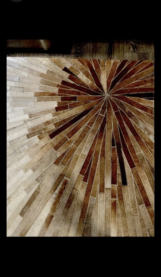 Bashian 100% cuero de vaca tejido a mano CWH22 camel 2,06x8,00 hecho a mano en la India Foto 2 de 4