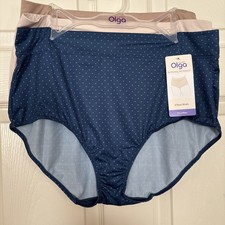 OLGA 3-Pair High Waist No Pinch Microfiber Brief Underwear Panty Polyester Sz 2X
