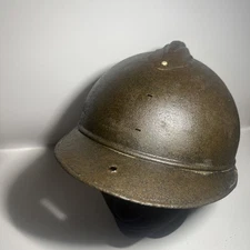 Battle Damaged Ww1 French Adrian Helmet With Shrapnel Holes, From The Somme 1916