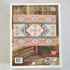 NIB Vintage 1988 National Yarn Craft Southwest Latch Hook Rug Kit 20”x27”