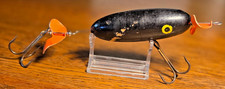 Musky Madness Trophy Topper Fishing Lure 7" Topwater Bait Black w/ Orange Blades
