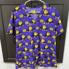 Halloween GT Performance Scrub Top Cats Roasting Marshmallows Size XL