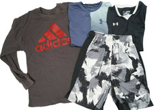Youth Boys Lot 4 UNDER ARMOUR, ADIDAS  NIKE Shorts  Shirts Kids Size Medium