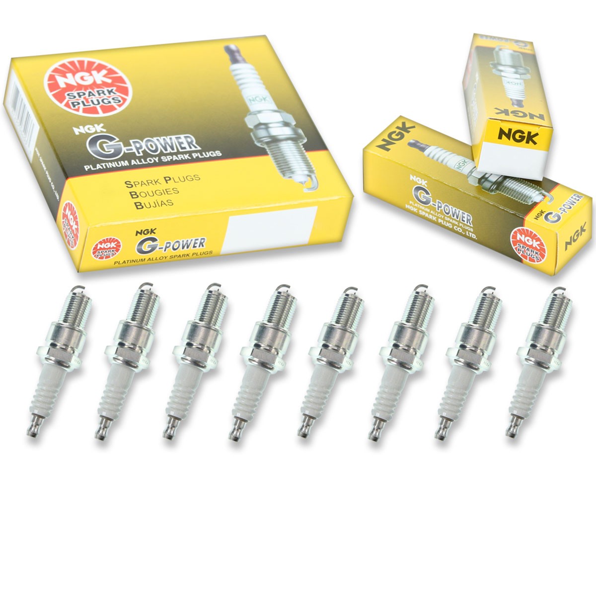 8 pcs NGK G-Power Spark Plugs for 1981-1983 Mercedes-Benz 380SEL 3.8L V8 - pm