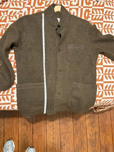 Flint and Tinder men's Boiled Wool Chore Blazer Jacket, Color Brown, Size Large image 8