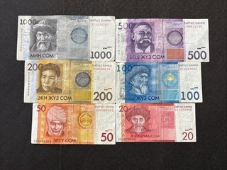 2016 Bank of Kyrgyzstan 20 1000 Som Banknote Set