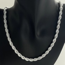 925 Sterling Silver Men`s 8mm Rope Chain Necklace Heavy Italian Style Jewellery
