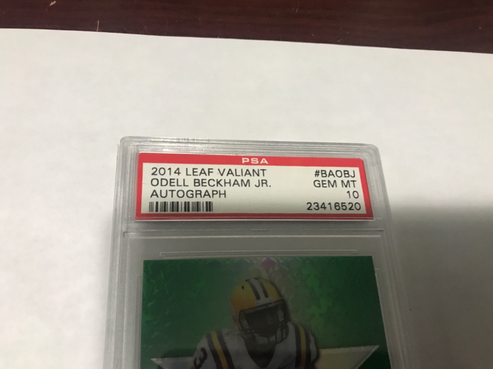 2014 odell beckham jr Leaf Valiant Autograph (Low PSA Population of 17)(15 10’s) view 3