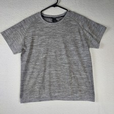 Three Nails Youth Large Athletic Training T-Shirt Gray Nylon Poly Stretch