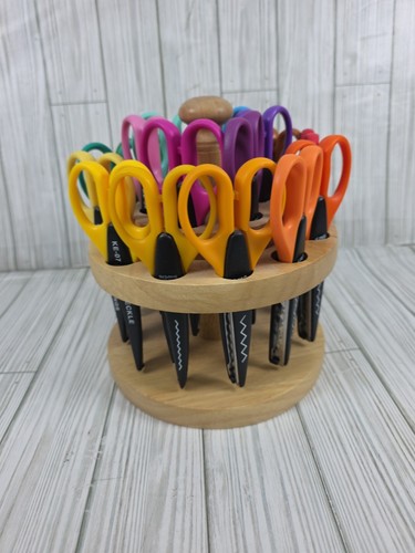 Kraft Edgers Set Of 18 Decorative Craft Scissors With Carousel Holder