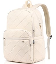 Quilted Puffer Casual Daypack Water Resistant Backpack Fits 15.6 Inch Laptop