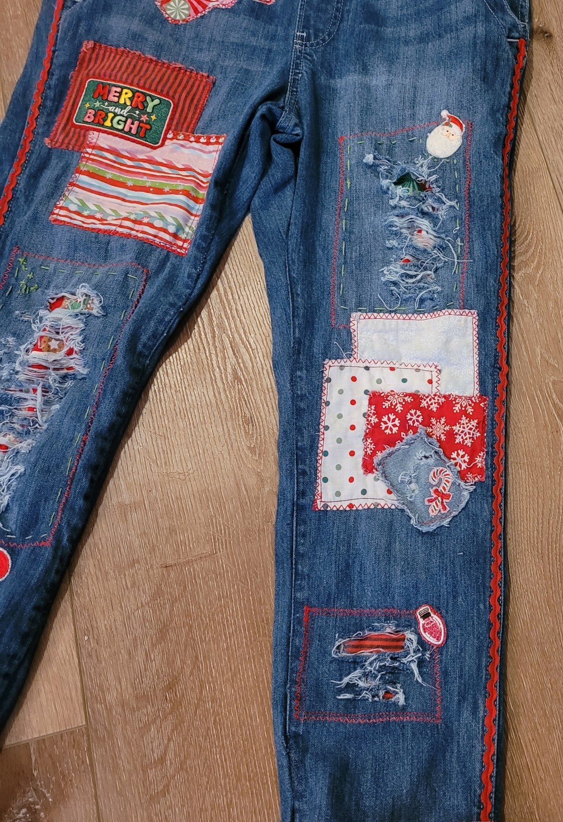 Holiday Patchwork Overalls By ThreadsReclaimed (X… - image 11