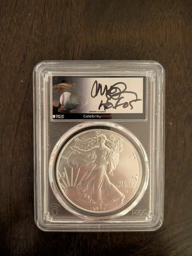 2025 $1 PCGS MS70 Silver Eagle Ryne Sandberg Auto 1 Oz Silver
