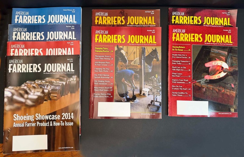 8 AMERICAN FARRIER'S JOURNAL Magazines from 2011-2014