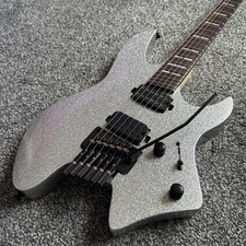 Sire Larry Carlton X6 Headless Electric Guitar Silver Sparkle With Padded Case