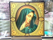 Malarstwo na szkle Dzieło sztuki religijnej w bardzo dobrej jakości, Maryja Matka Boża