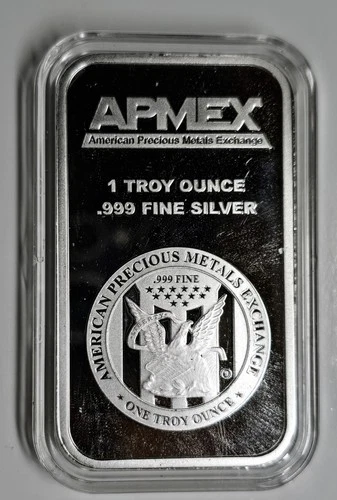 APMEX 1-Troy oz .999 Fine Silver Bar Bullion New Inclosed In Case