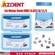 50Sets AZDENT Dental Orthodontic Buccal Tubes 1st Molar MBT ROTH 022 Monoblock