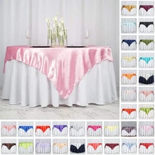 12 pcs SATIN SQUARE 72x72" Table OVERLAYS Wedding Party Toppers Decorations SALE