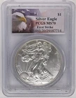 2014 $1 Silver American Eagle Graded by PCGS as MS70 First Strike