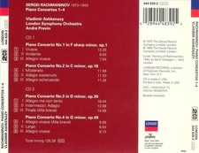 RACHMANINOV: PIANO CONCERTOS NOS. 1 - 4 NEW CD