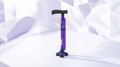 All-Terrain Walking Stick HurryCane Height Adjustable Pivoting Hurry Cane Purple