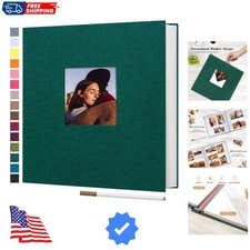 Large Photo Album Self Adhesive 4x6 5x7 8x10 Pictures Linen Cover 80 Blank Pa...