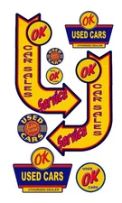 1:87 HO scale model used car automobile sales deal arrow signs