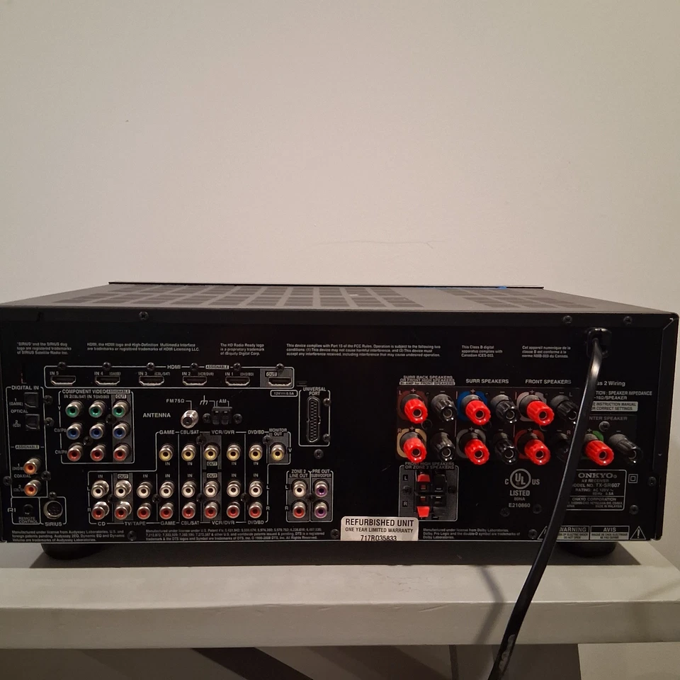 Onkyo TX SR607 7.2 Channel HDMI Home Theatre AV System Bundle With Remote - Image 4 of 4