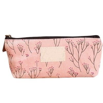 Pencil Box Pencil Bag Floral Pen Case Portable Pencil Case Canvas Pen Bag