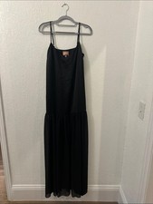 Show Me Your Mumu Dalia Maxi Dress in Black Luxe Satin
