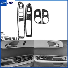 6x Real Carbon Fiber Window Lift Switch Panel Cover For Chevrolet Traverse 09-17