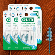 Proxabrush Go-Betweens Interdental Brush Refills, Wide, 8 Count -6 pk