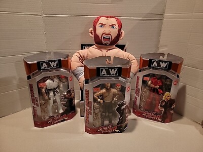 AEW All Elite Street Fighter Set Lot of 4 ~Plush & 3 figures -Omega, Jackson NEW
