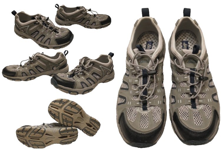 GH Bass Water Shoes Poseidon Men's Size 9.5M Leather & Mesh Gray Pool