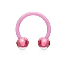Pair Acrylic Flexible Horseshoe Circular Barbell Ring Septum Tragus Lip Piercing