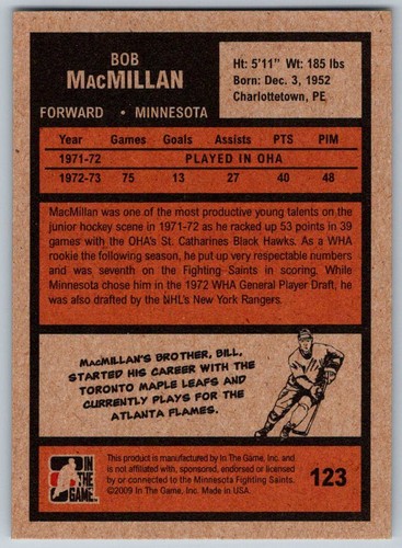 2009-10 ITG 1972 THE YEAR IN HOCKEY –PICK YOUR PLAYERS OR FINISH YOUR SET - Picture 253 of 406