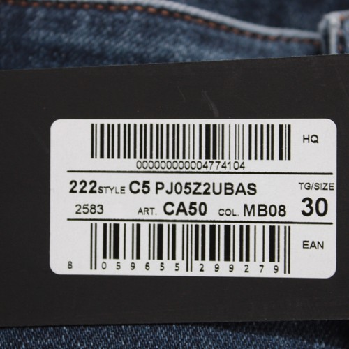 PT Torino Jeans Größe 30 US einfarbig blau Baumwollmischung Denim neu mit Etikett - Bild 9 von 20