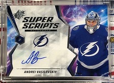 2020-21 UPPER DECK SPX ANDREI VASILEVSKIY, #S-AV, AUTO, SUPER SCRIPTS, BOLTS   E