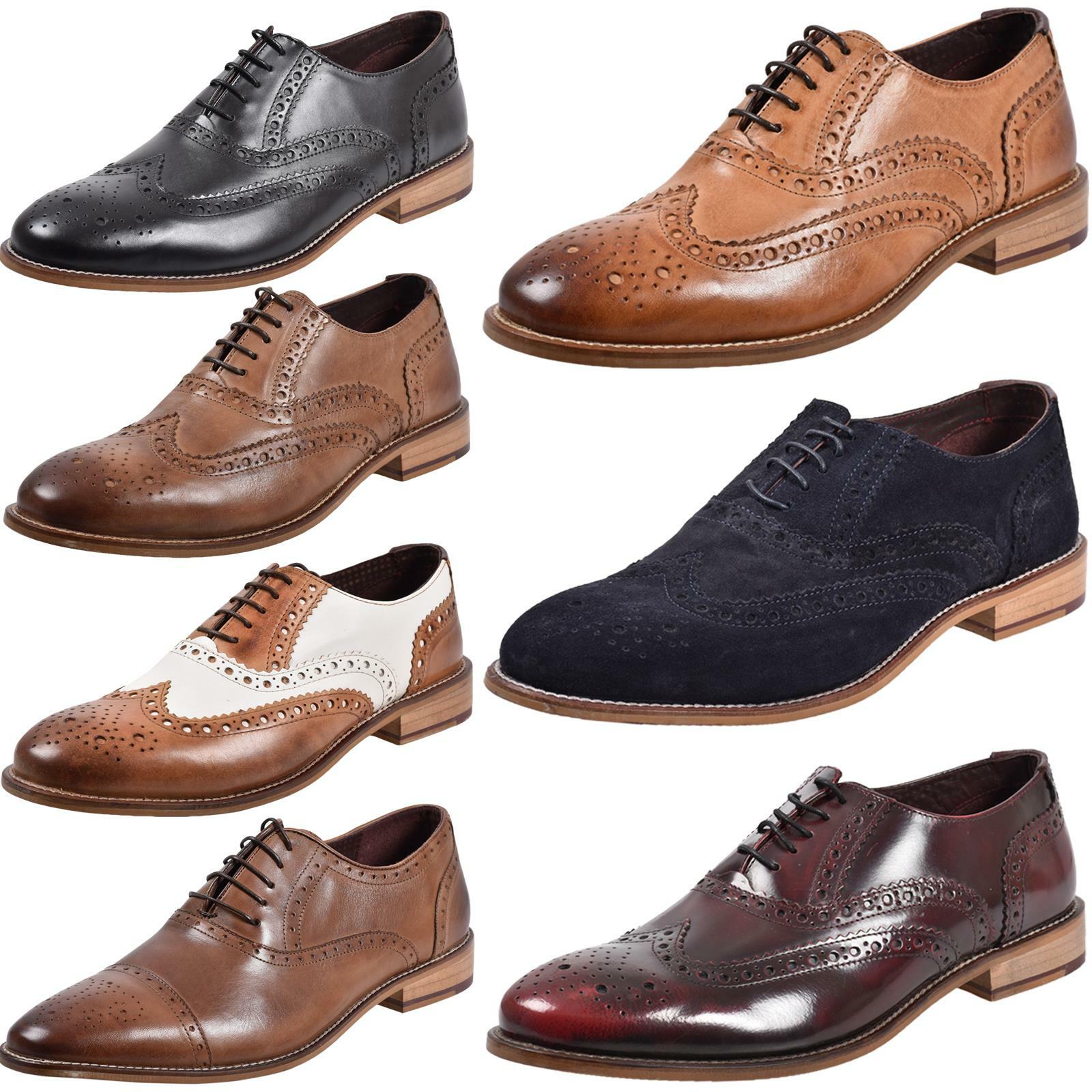 Mens Brogues Formal Shoes Lace up 