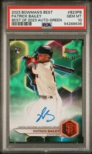 PATRICK BAILEY - *GEM MINT AUTO* 2023 Bowman's Best Green Ref (/99) RC #B23-PB