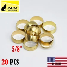 20 PCS - Brass Compression Sleeve, Tube OD 5/8" ( 16 MM)