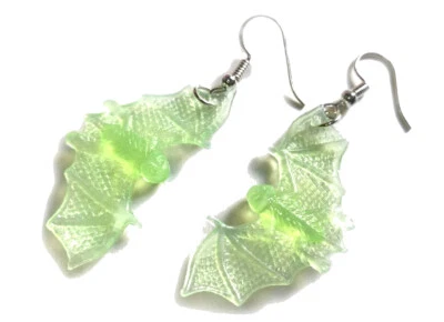 Fledermaus Ohrringe Glow in the dark Miniblings Halloween Vampir - Leuchtend! - Bild 1 von 4