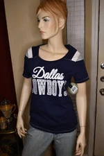 Dallas Cowboys Her Style NFL Scoop Neck Women's navy-Blue NWT Size Medium