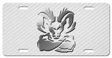 RAM Inspired art simulated White carbon fiber  aluminum license plate tag