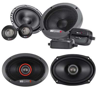 Pair MB QUART FSB216 6.5'' 280 Watt Component Speakers+(2) 6x9'' Coaxial Speakers
