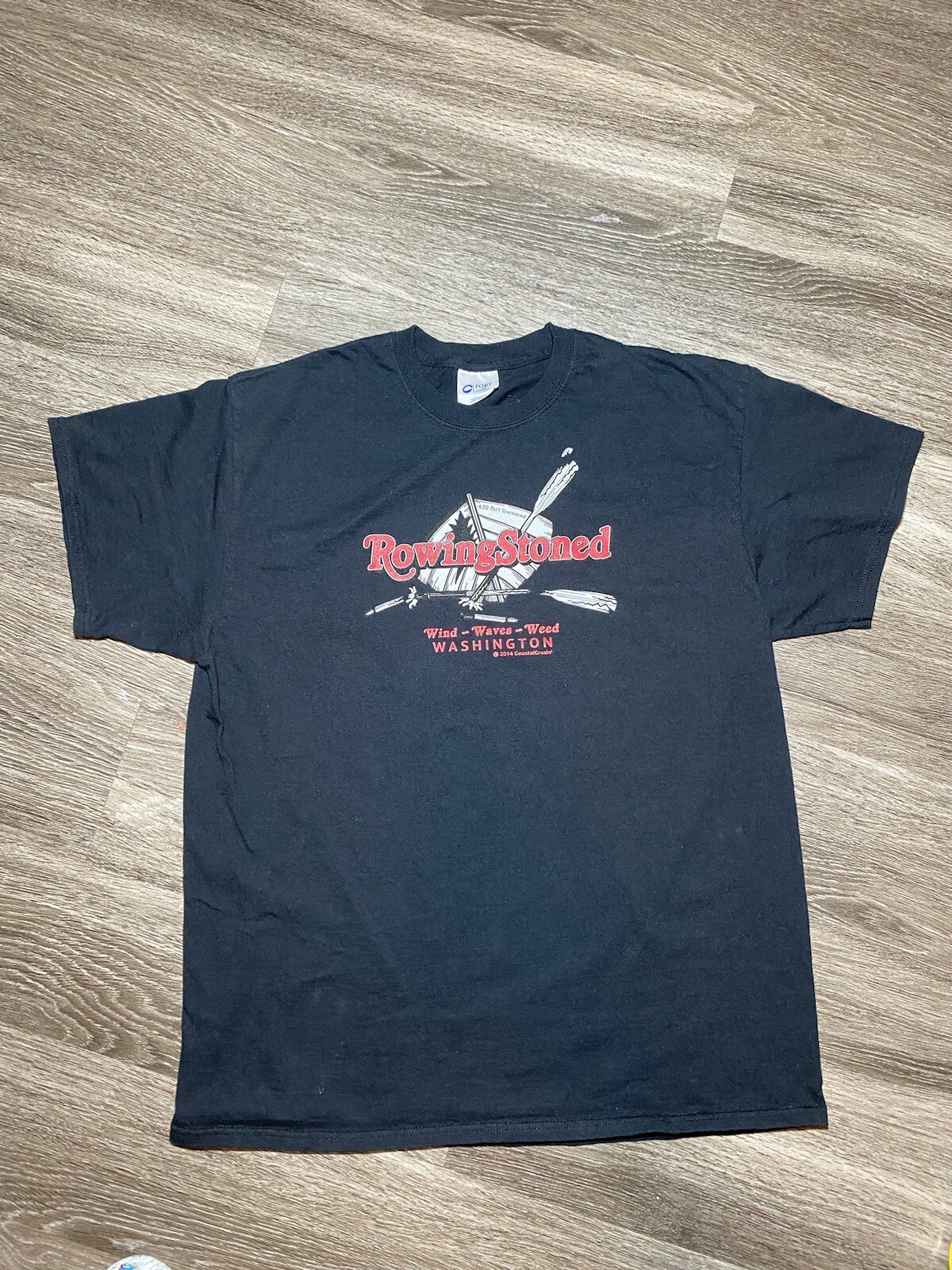 FILA T shirt 2014 canottaggio pietra onde vento erba Washington Coastal Cruizin taglia XL